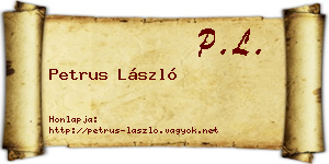 Petrus László névjegykártya